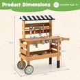 thumbnail image 3 of Gymax 2-in-1 Wooden Kids Cart & Tool Bench Play Workbench w/Realistic Tools Top Canopy, 3 of 10
