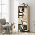 thumbnail image 4 of HOMCOM Wooden Bookcase W/ Door Cabinets, Drawer, Freestanding Display Shelf, 4 of 10