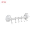 thumbnail image 1 of 2 Pieces Home Bathroom Suction Cup Towel Bar hooks Towel hook rack Removeable Shower Rod 6 Hooks Hanger Towel Bar Suction Towel Rack, 1 of 9