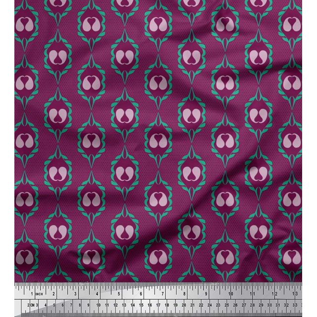 Soimoi Viscose Chiffon Fabric Check,Paisley & Ogee Damask Print Fabric by the Yard 42 Inch Wide
