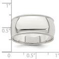 thumbnail image 2 of Bague en Argent Sterling 925 9mm Demi-Ronde Milgrain Taille 9.5, 2 of 2