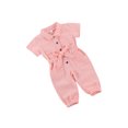 thumbnail image 2 of Faithtur Combinaison Pantalon Longue à Manches Courtes Unie pour Enfants avec Poches, 2 of 8