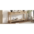 thumbnail image 4 of NEW 60'' Fir Veneer Entryway Table with Honeycomb-patterned Fronts,Modern Stylish Console Table with 3 Drawers and Solid Fir legs,Suitable for Living Room,Entryway, Hallway, Study, Foyer, 4 of 9