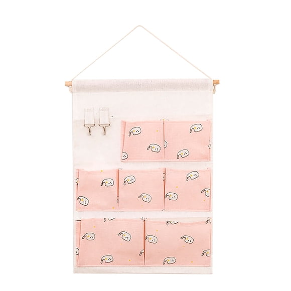SMihono Closet Organizers and Storage for Clothes Wall Hanging Organizer Storage Bag Seven Pockets Wall Mounted Cotton Wardrobe Storage Trunks and Bag