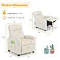 thumbnail image 2 of Gymax Fauteuil Inclinable pour Enfants Réglable en Cuir avec Repose-Pieds et Poche Latérale Beige, 2 of 9
