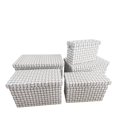 thumbnail image 2 of Jessar - Set of 5 Fabric Storage Baskets with Lids, White, 2 of 2