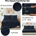 thumbnail image 4 of Sleepdown 7-Piece Queen Bed in a Bag, Navy Bedding Set with Comforter Sets Queen, 4 of 7