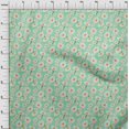 thumbnail image 4 of oneOone Polyester Spandex Sea Green Fabric Floral Sewing Material Print Fabric By The Yard 56 Inch Wide, 4 of 4