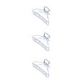thumbnail image 4 of maskred Pinces à Griffes Mode Grand Style Simple Pratique Style Simple Robuste Accessoires Exquis Barrettes pour Femmes Argent/arc 3Ensemble, 4 of 6