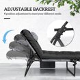 thumbnail image 4 of Outsunny Chaise Longue Pliante avec Coussin, Chaise de Bronzage Inclinable, Noire, 4 of 10