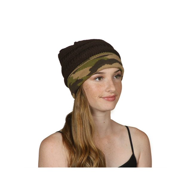 Gravity Threads Tuque à Revers Camouflage Douce, Brun