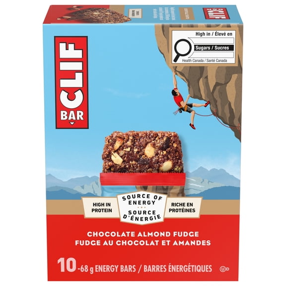 CLIF BAR Energy Bars, Chocolate Almond Fudge, Granola Bar, High in Protein, Contains 70% Organic Ingredients
