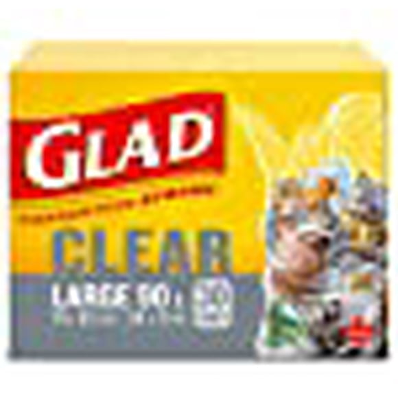 Sacs à ordures transparents de Glad, boîte de 30 grands sacs à ordures