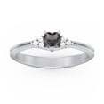 thumbnail image 2 of Birthstone Heart Ring with Shoulder Accents - Smokey Quartz (June), 2 of 4
