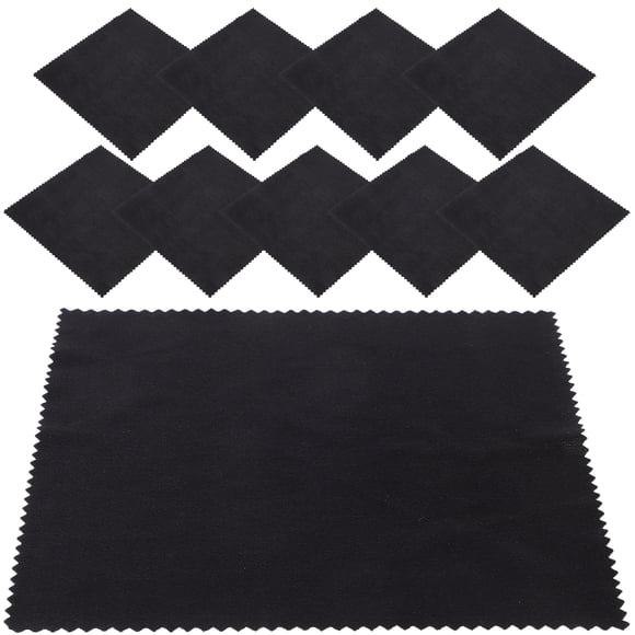 10PCS Eyeglasses Cleaning Cloths Cotton Screen Cleaning Towel for Smart Phones Laptops Tablets Lenses Camera Glasses Black