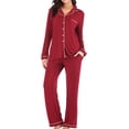 thumbnail image 4 of yievot Ensembles de Pyjamas pour Femmes Pyjama à Simple Boutonnage Automne Hiver Manches Longues Pantalon de Pyjama Ensemble Deux Pièces, 4 of 5