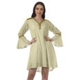 thumbnail image 1 of Moomaya Robes Mini Imprimées à Col en V pour Femmes Manches à Volants Robes de Plage pour Femmes, 1 of 4