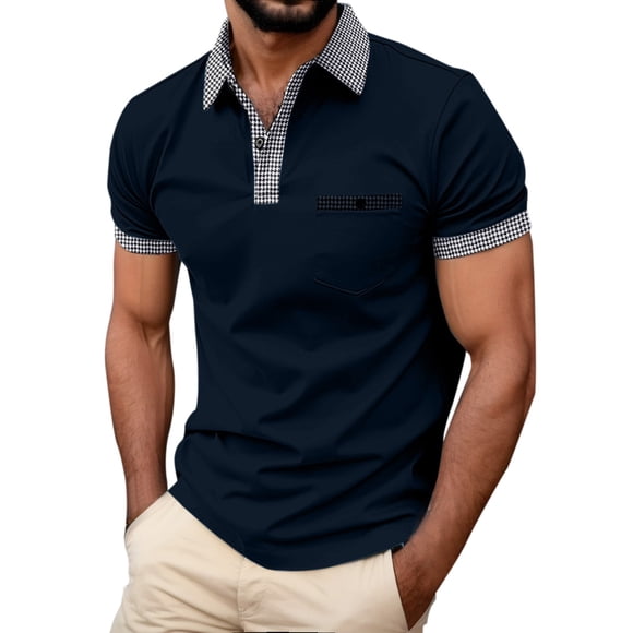 Ketyyh-chn99 Mens Dress Shirts 2024 Tshirts Shirts for Men T-Shirt Cotton Casual Shirt for Men Navy,3XL