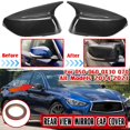 thumbnail image 2 of For Infiniti Q50 Q60 Q70 QX30 2014-2021 Carbon Fiber Color Rearview Mirror Cover Caps Side Door Mirror M Style Pair, 2 of 5