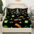 thumbnail image 3 of YST Queen Size Garbage Truck Bed Sheets Set For Boys Girls Kids Cartoon Car Vehicles Sheet Set Trash Can Waste Management Vehicle Sheets Refuse Classification Flat Fitted Sheet 4 Piece, 3 of 5