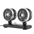 thumbnail image 2 of 12V Universal Car Electric Fan Dual Head 180° Rotatable Auto Air Cooling Dashboard Mount, 2 of 9
