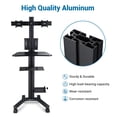 thumbnail image 2 of Yescom NexusX Commander Mobile Computer Cart Workstation Dual Monitor on Wheels Adjustable Hospital School Office ANSI/BIFMA X5.5-2021 Certificated Black, 2 of 11