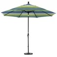 thumbnail image 1 of Parasol de Marché en Aluminium de 11 Pieds à Col Inclinable, DV, avec Passe-Partout, Noir/soleil/seville Seaside, 1 of 2