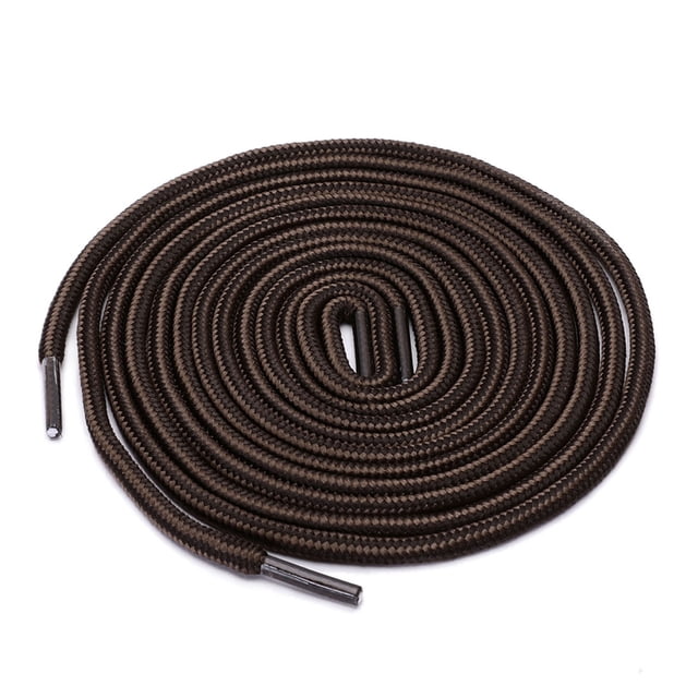INSPIRE CHIC Unisex Round Rope Dual Colored Striped 1/5 Thick Boot Shoelace 70cm / 27.55" Dark Brown Coffee