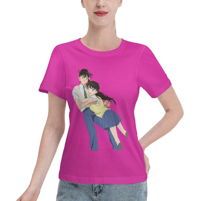 T-Shirt Basique à Manches Courtes pour Femmes Conan and Xiaolan