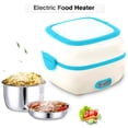 thumbnail image 2 of Graflsoa Double-Layer Stainless Steel Electric Lunch Box with Steaming Rack, 1L Capacity, 110V, Blue - Portable Food Heater for Rice, Dishes, and Eggs, Ideal for Work, School, and Travel, 2 of 6