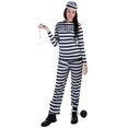 thumbnail image 1 of Plus Size Prisoner Costume Women Striped Prison Costume, 1 of 5