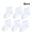 thumbnail image 3 of 6 Pcs Bas pour Enfants avec Bonne Élasticité Confortables à Porter Style Simple Bonne Fabrication Blanc 8-10, 3 of 6