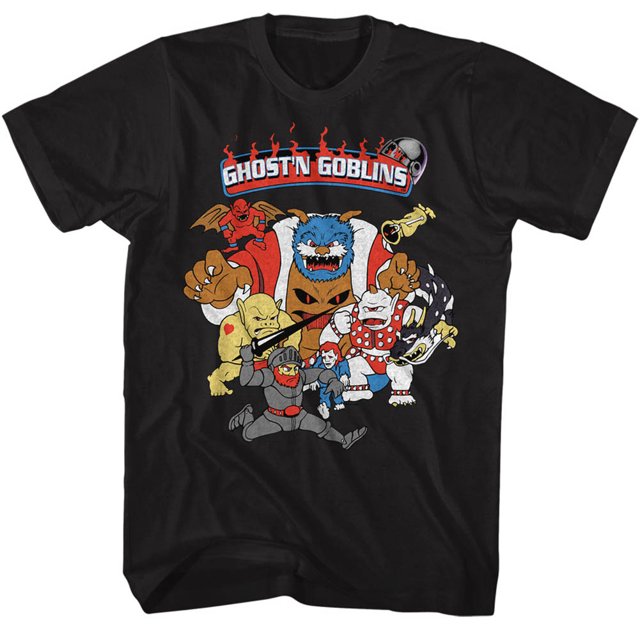 Ghosts N Goblins T-Shirt Adulte Noir Video Arcade Game Goblins