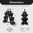 thumbnail image 2 of BalanceFrom 60 lb Rubber Coated Iron Dumbbell Hex Weights Set with A-Frame Rack, Black, 2 of 10