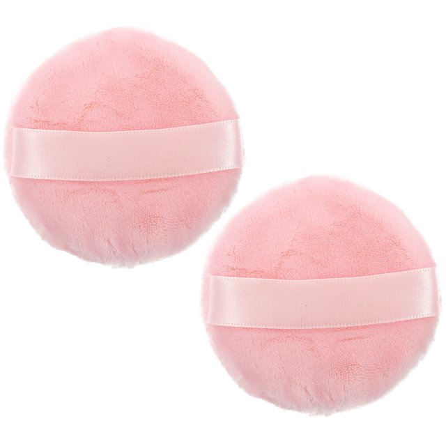Miangastore Small Loose Powder Puff Makeup Powder Puffs Pink Cotton 2Pcs 3x3x0.8in