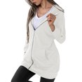 thumbnail image 3 of Innerwin Sweatshirts à Capuche Zippés pour Femmes Sweat à Capuche Automne Couleur Unie Chaud Blanc TG, 3 of 4
