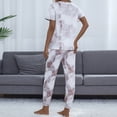 thumbnail image 5 of SDNall Hauts à Manches Longues pour Femmes Imprimé Manches Courtes Col Rond Taille Élastique Pantalons Longs Ensemble de Sport Décontracté pour Femmes Été, Pantalons d'Été pour Femmes, Hauts à Manches Longues pour Femmes, 5 of 5