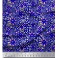 thumbnail image 1 of Soimoi Blue Poly Georgette Fabric Leopard Animal Skin Printed Fabric 1 Yard 52 Inch Wide, 1 of 3