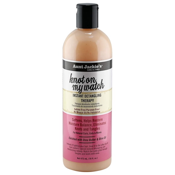Aunt Jackie's Boucles et Ressorts Noués sur Ma Montre Thérapie Instantanée de Démêlage des Cheveux pour des Boucles, Ressorts et Vagues Naturels, Enrichi de Beurre de Karité, 16 oz