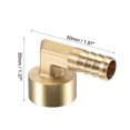 thumbnail image 3 of Unique Bargains 14mm Barbed x G1/2 Female Thread Brass Hose Barb Fitting Elbow, 3 of 6
