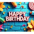 thumbnail image 4 of Colorful Arcade Themed Happy Birthday Banner Backdrop Party Decorations for Birthday Party Gaming Themed Events Photography Props Photo Booth Setups, 4 of 4