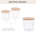 thumbnail image 2 of Ensemble de 2 Tables d'Appoint Rondes Gigognes avec Paniers de Rangement en Métal – Tables d'Appoint Blanches pour la Maison et le Salon, 2 of 8