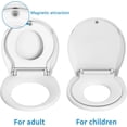 thumbnail image 2 of Bingirl 17-Inch Quick Match White PP Toilet Seat Round 2-Pack: Child & Adult Combo, Soft-Close, Quick Install, 2 of 6