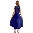 thumbnail image 2 of renvena Robe Maxi à Sequins pour Filles, Robe Sans Manches en Chiffon pour Enfants, Concours, Mariage, Fête, Fille de Fleurs, Bleu Marine 12, 2 of 7