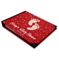 thumbnail image 1 of Darling Souvenir Orange Baby Footprint & Stars Printed Hardbound Cover PersonalizedGuestbookFor Baby ShowerGuestSign InBookRegistry-9 x 12 Inches, 1 of 4