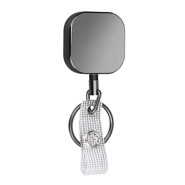 1Pcs Pull Keyring Retractable Strong Clamping Portable Heavy Duty Square ID Badge Holder for Home