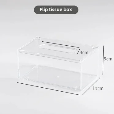 Clear Acrylic Rectangular Storage Organizer: Versatile Open-Top Box for Tissues, Face Towels & Toilet Paper Rolls – Durable, Minimalist Design for Home Decor Compatibility, Quick Supply Check & Easy