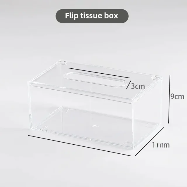 Clear Acrylic Rectangular Storage Organizer: Versatile Open-Top Box for Tissues, Face Towels & Toilet Paper Rolls – Durable, Minimalist Design for Home Decor Compatibility, Quick Supply Check & Easy