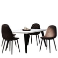thumbnail image 4 of Homy Casa 63 inch Modern Dining Set, Dining Table with 4 Chairs, Beige Fabric, 4 of 10