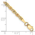 thumbnail image 2 of 14k 8 Inch 2.75mm Tri Color Gold Valentino Chain Bracelet Pave Link Fancy, 2 of 6